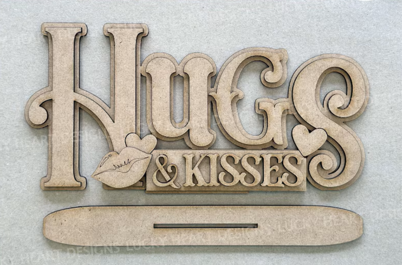 Hugs & Kisses Shelf Sitter- DIY Blank