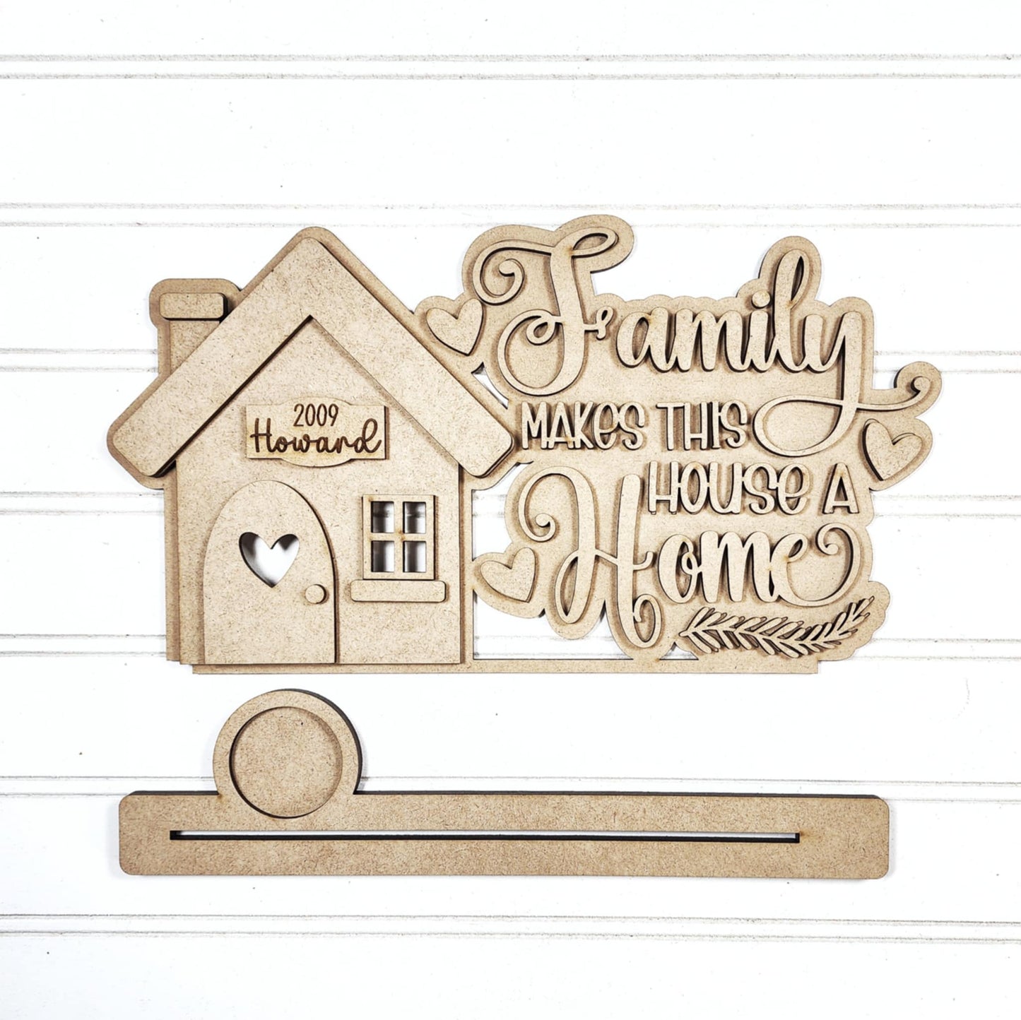 Family HomevTea Light (included) Shelf Sitter- Paint Party