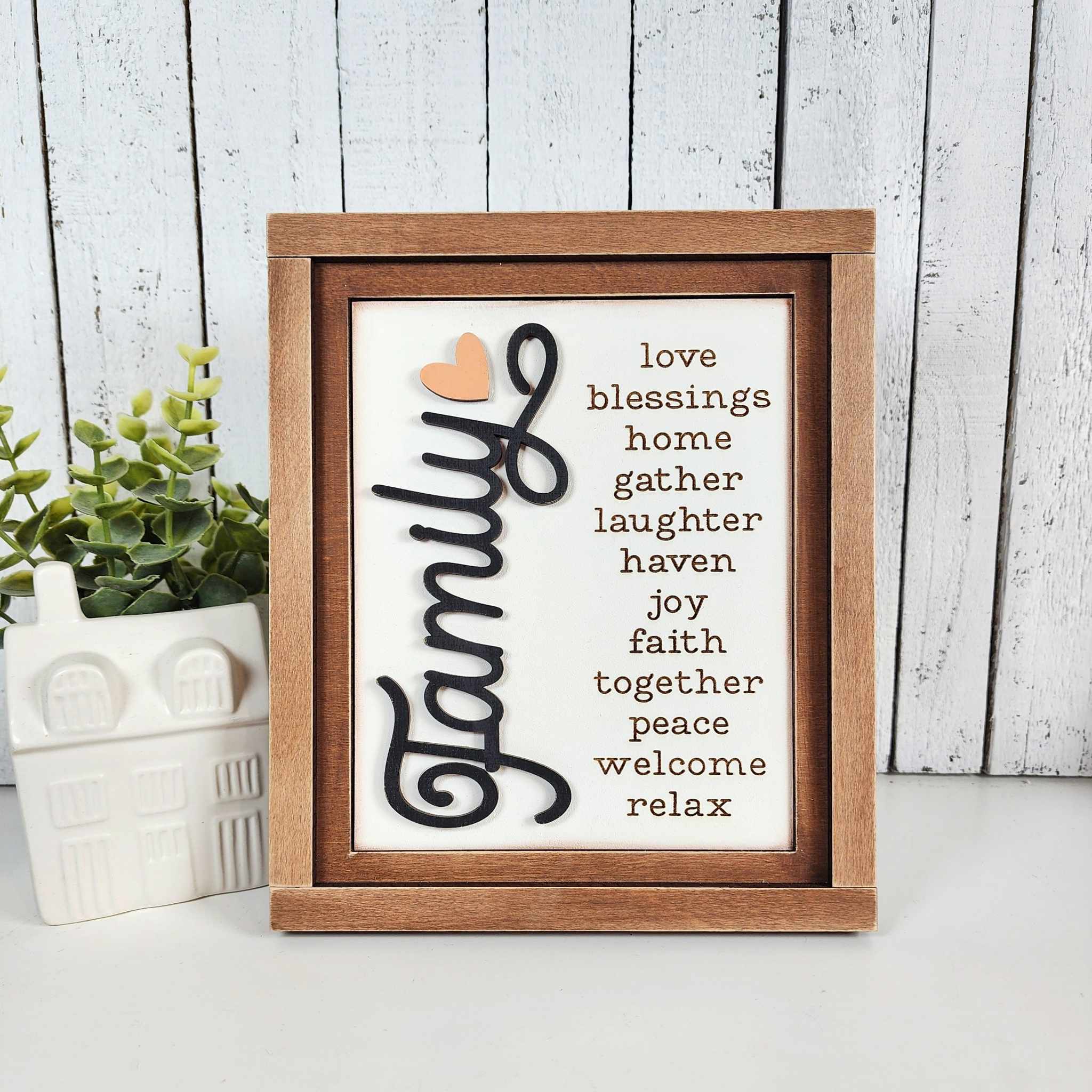 Family Home Sign Trio with Stands OR Frames- Paint Party Kit