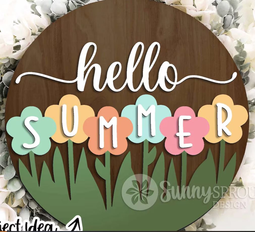 Hello Summer Flowers Round- Paint Party Kit