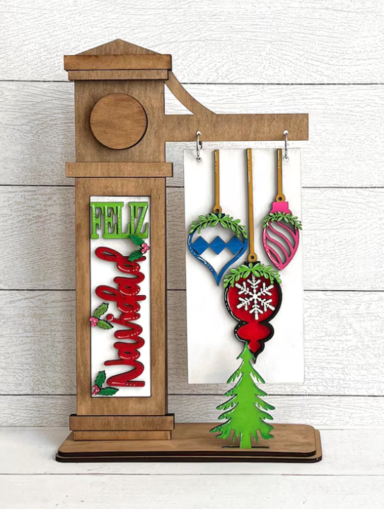 Interchangeable Post Sign & Feliz Navidad Inserts