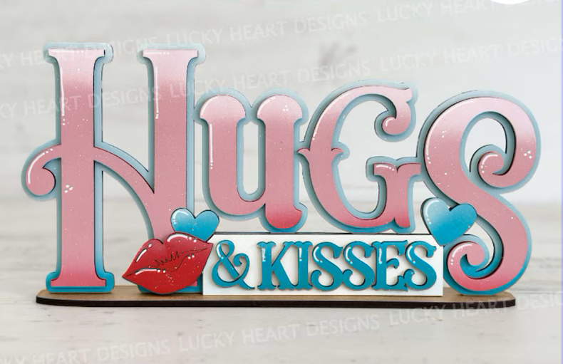 Hugs & Kisses Shelf Sitter- DIY Blank
