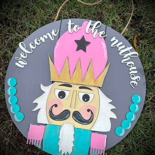 Welcome to the Nuthouse Nutcracker Round- DIY Blank
