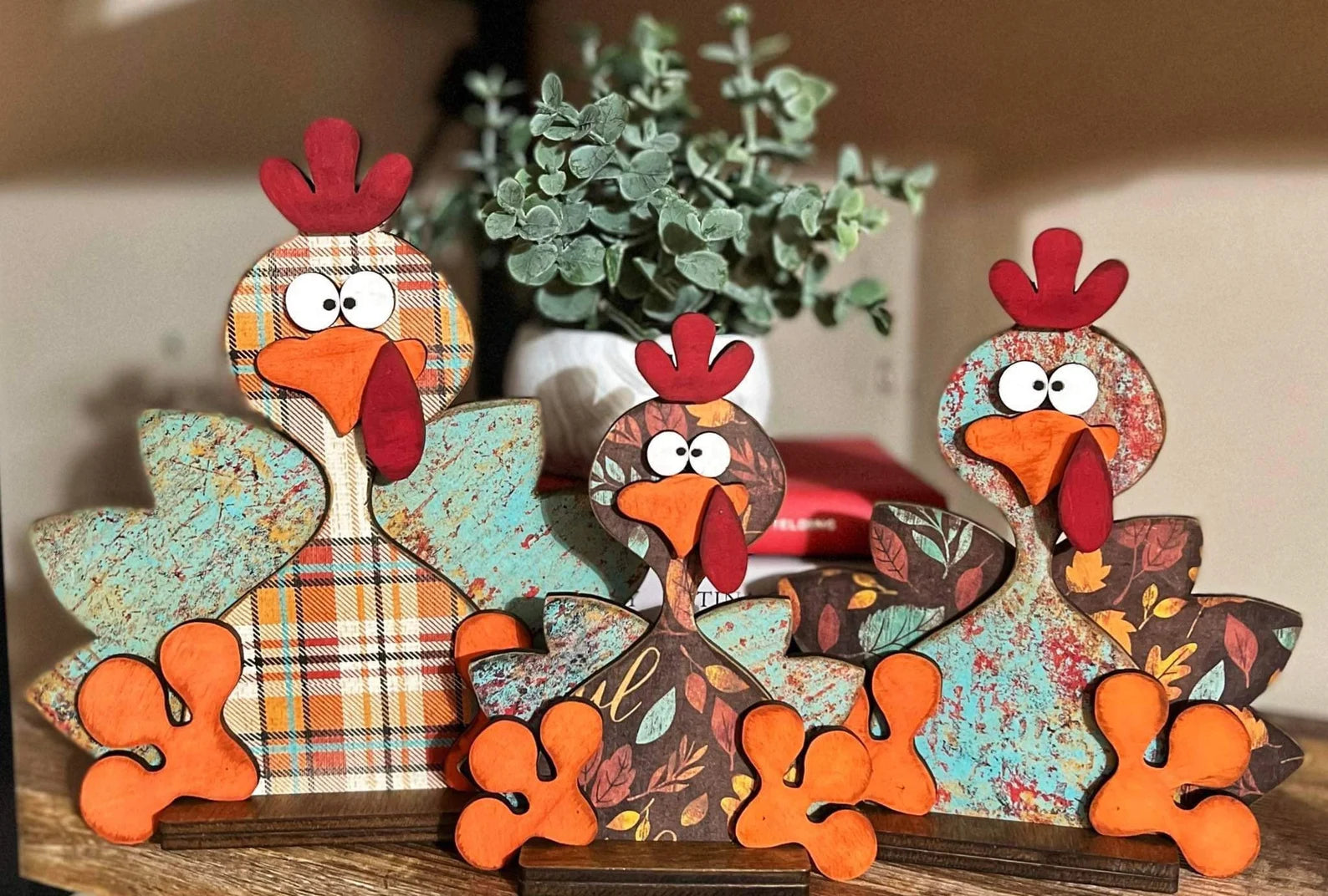 Silly Turkey Trio Shelf Sitters