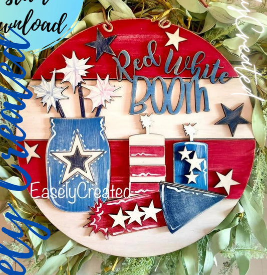 Red White & Boom Round - Paint Party Kit