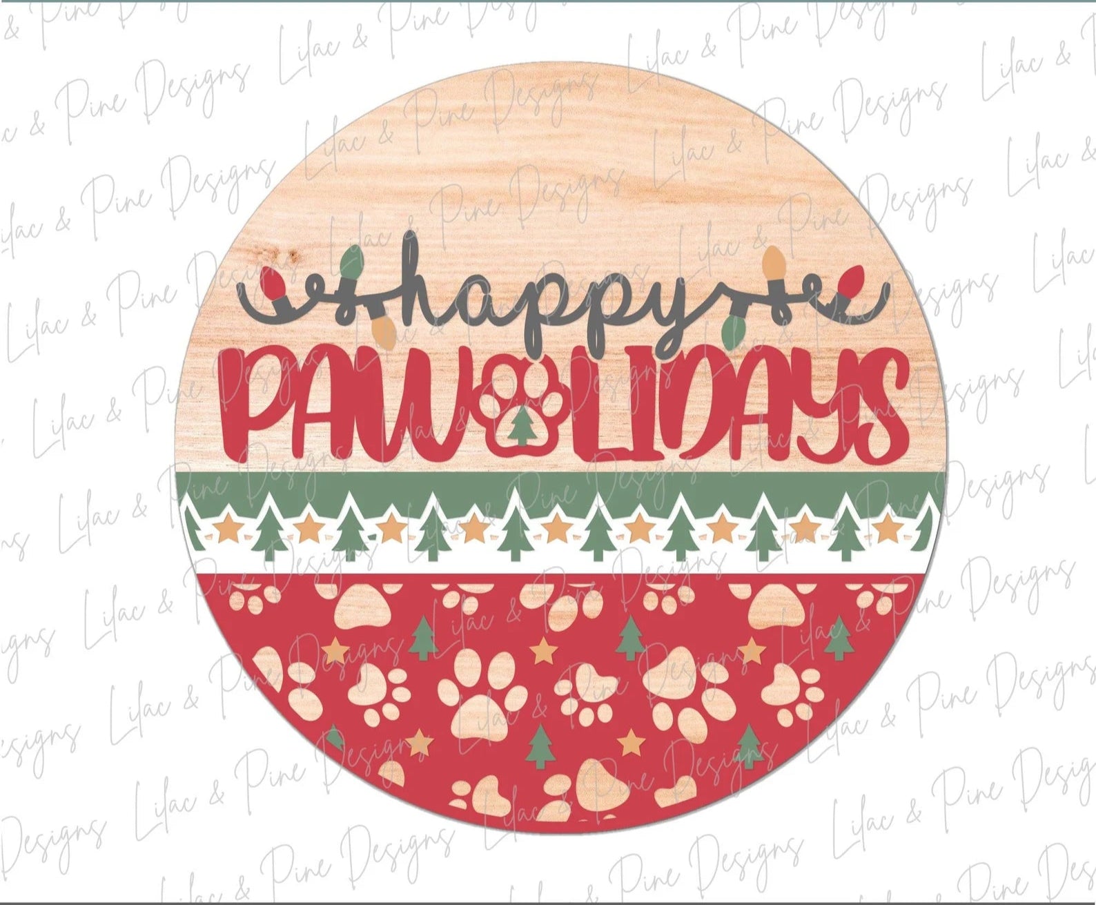 Happy Pawlidays Round- DIY Blank