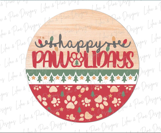 Happy Pawlidays Round- Paint Party Kit