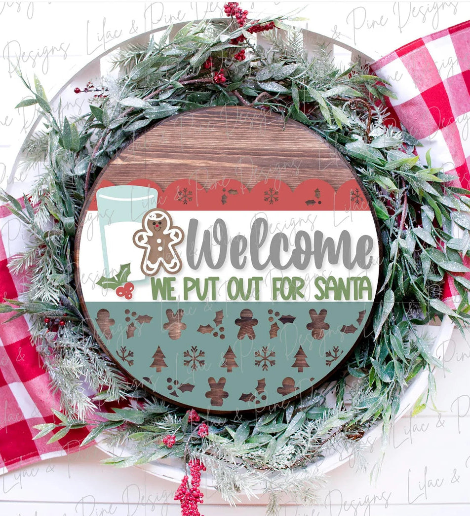 Welcome We Put Out For Santa Round- Paint Party Kit
