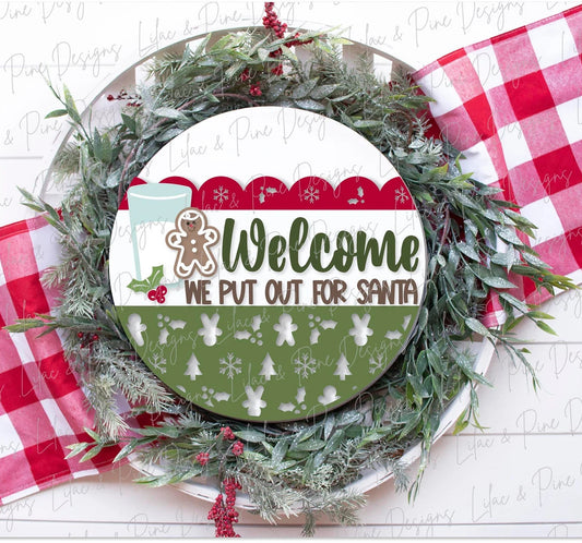 Welcome We Put Out For Santa Round- Paint Party Kit