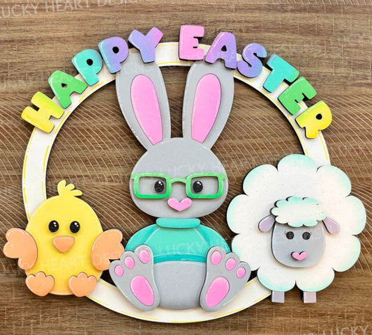 Happy Easter Pals Wreath Round- Paint Party Kit
