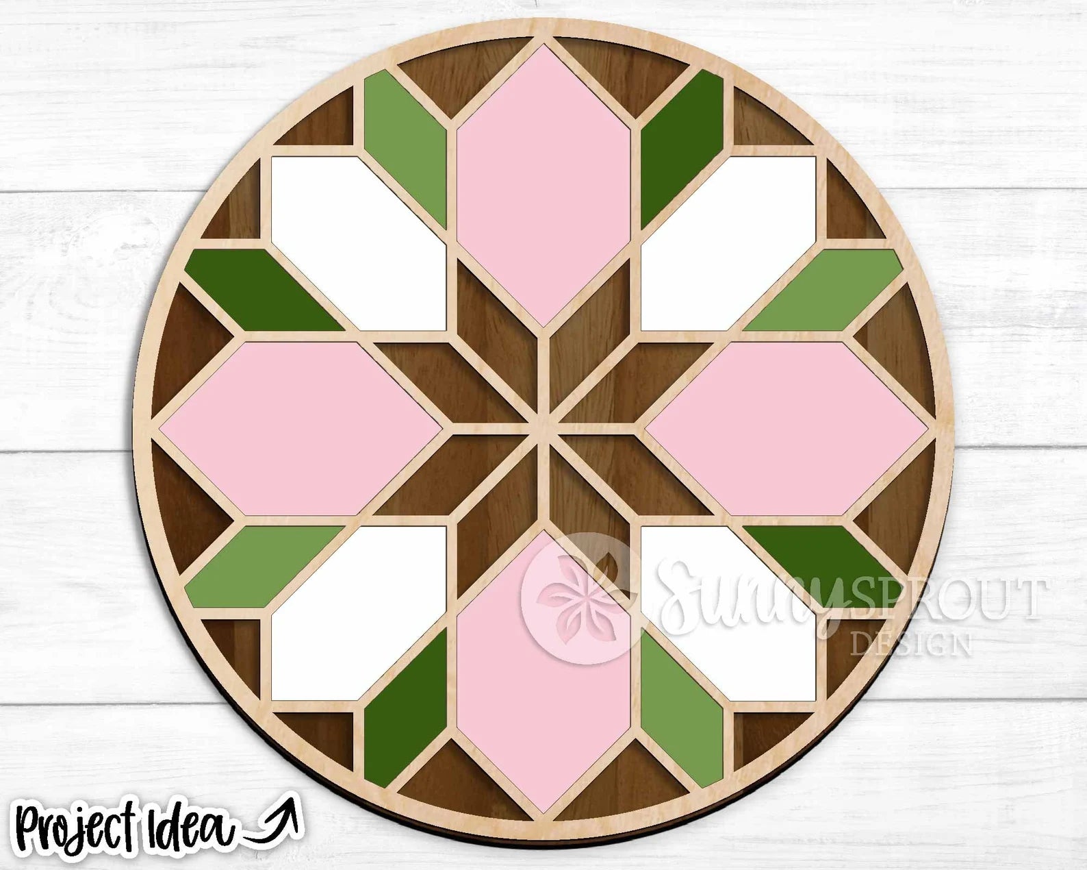 Quilt Flower Round- DIY Blank