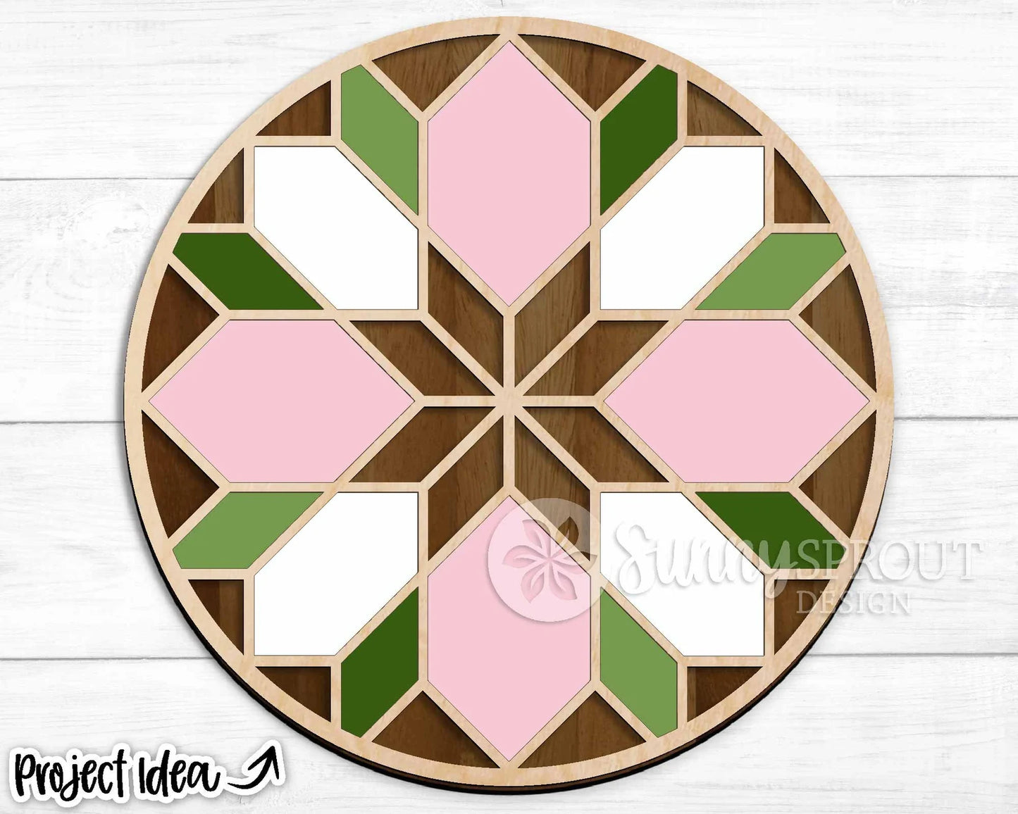 Quilt Flower Round- DIY Blank