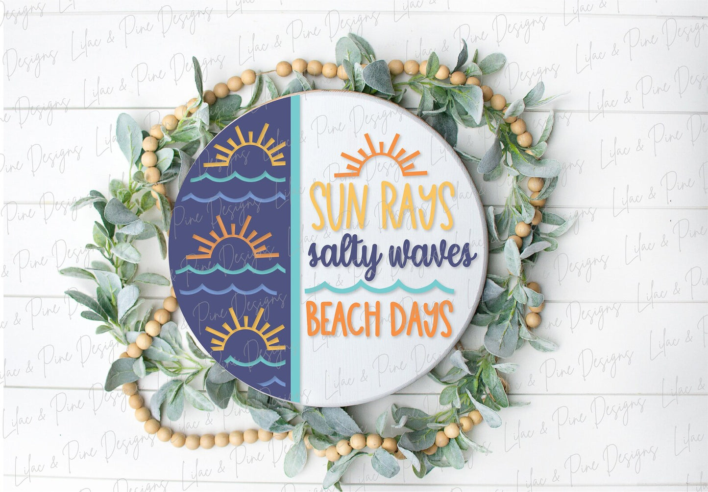 Boat waves sign, Lake days Round- Paint Party Kit
