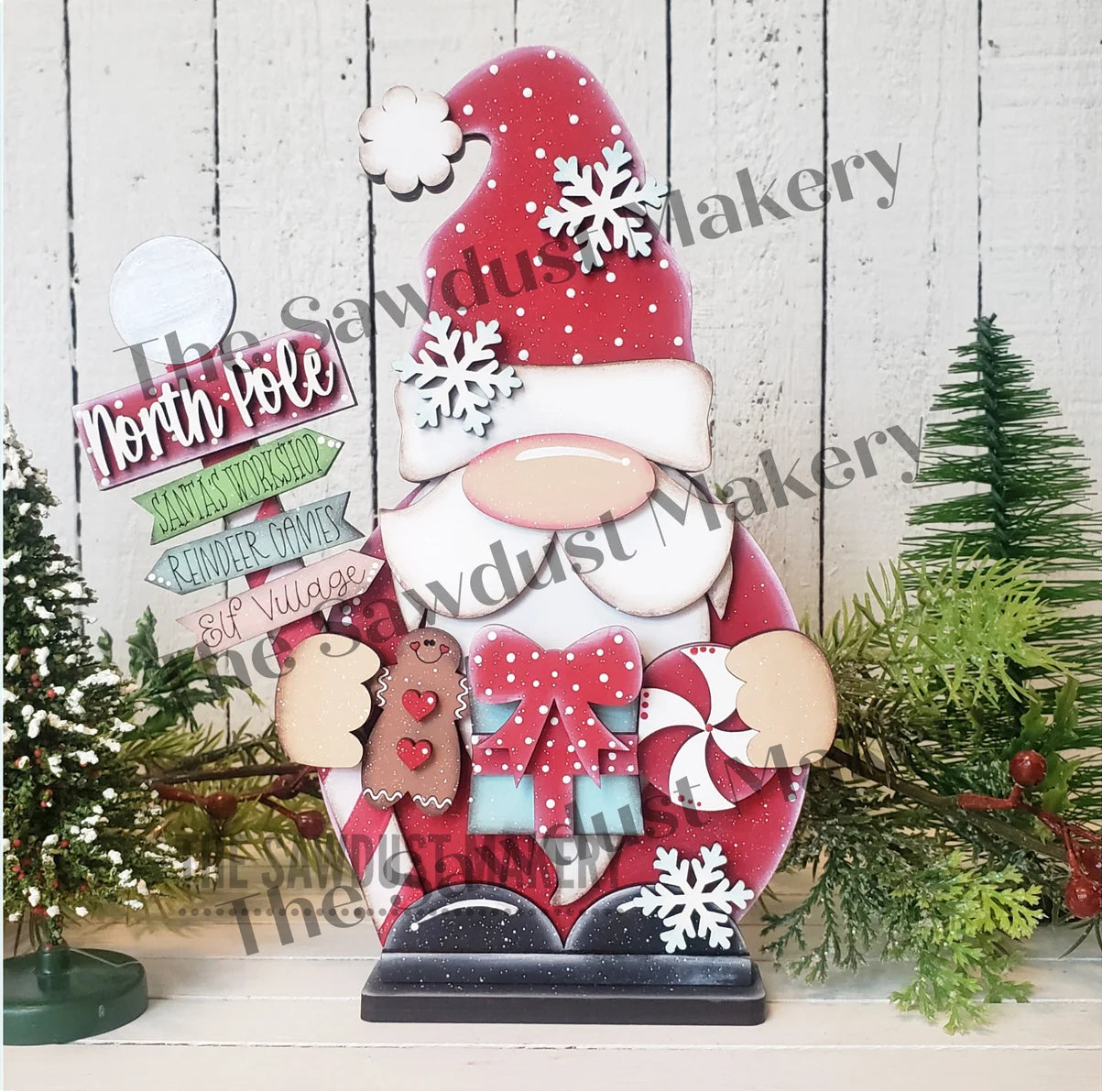 North Pole Santa Gnome