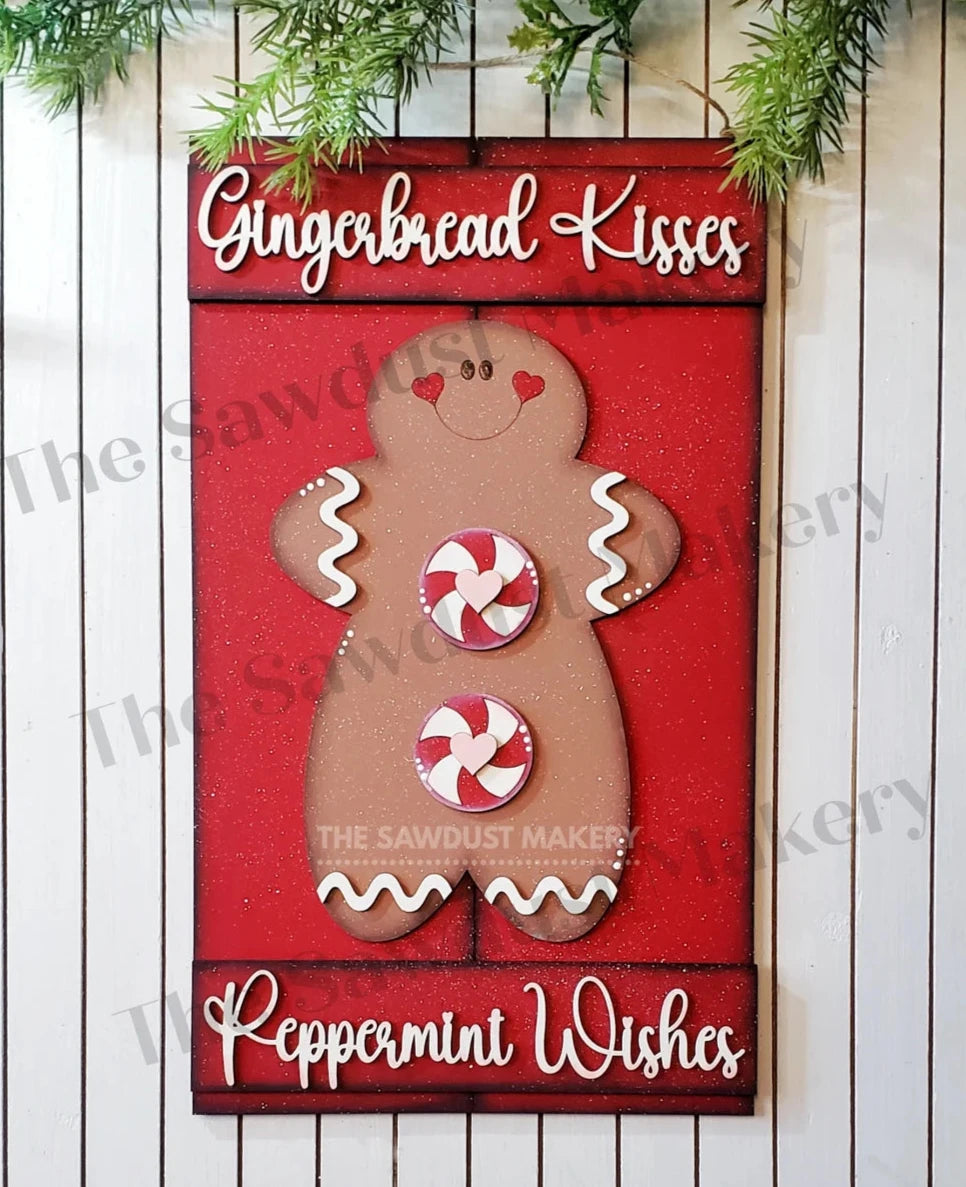 Gingerbread Kisses & Peppermint Wishes Pallet- DIY Blank