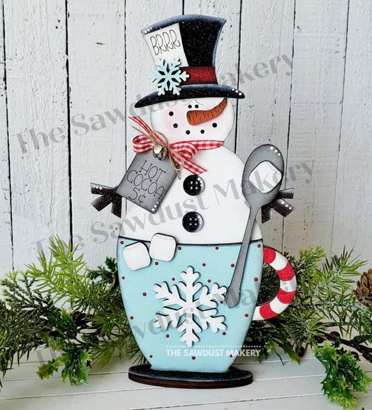 Snowman Hot Cocoa Shelf Sitter- Paint Party