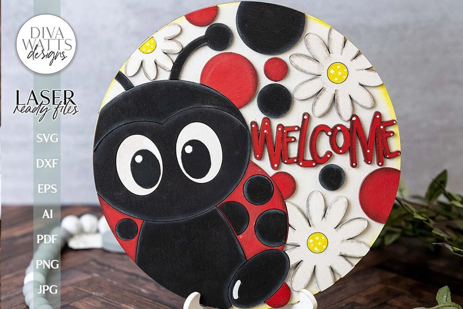 Welcome Ladybug Daisy Round