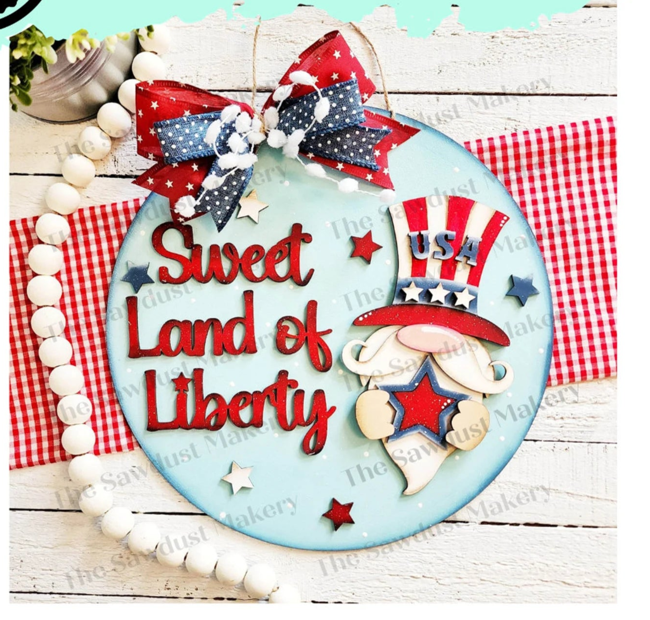 Sweet Land Of Liberty Gnome Round