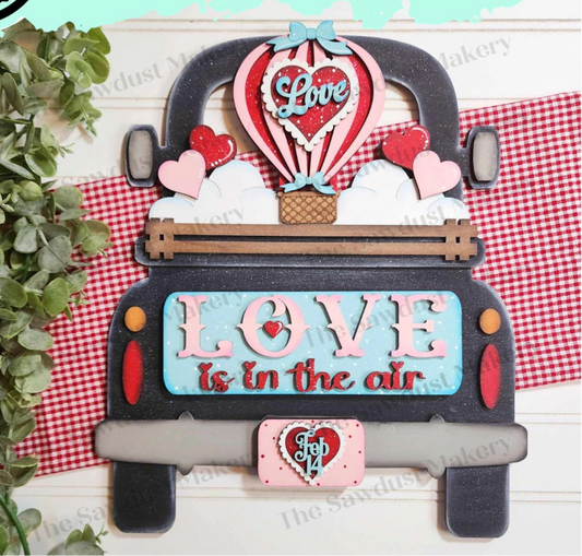 Interchangeable Truck & Love Is In The Air Valentine Inserts- DIY Blank