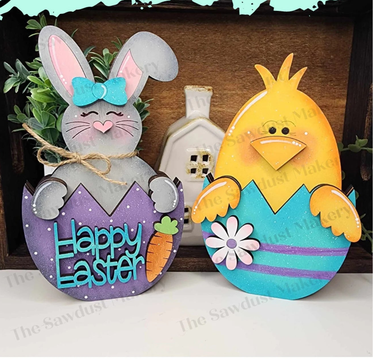 Bunny & Chick Egg Shelf Sitters