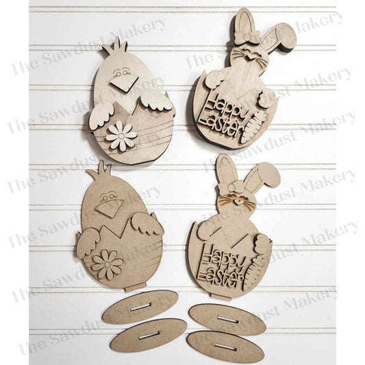 Bunny & Chick Egg Shelf Sitters - DIY Blank