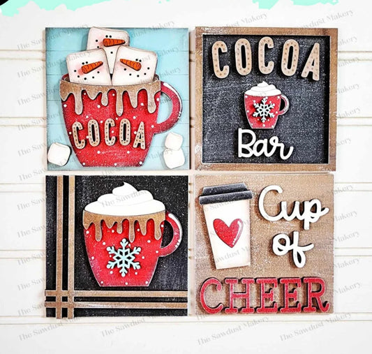 Hot Cocoa Quad Mix & Match Tiles- Paint Party Kit
