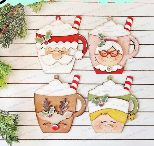 North Pole Cocoa Ornaments (optional gift card holder)- Paint Party