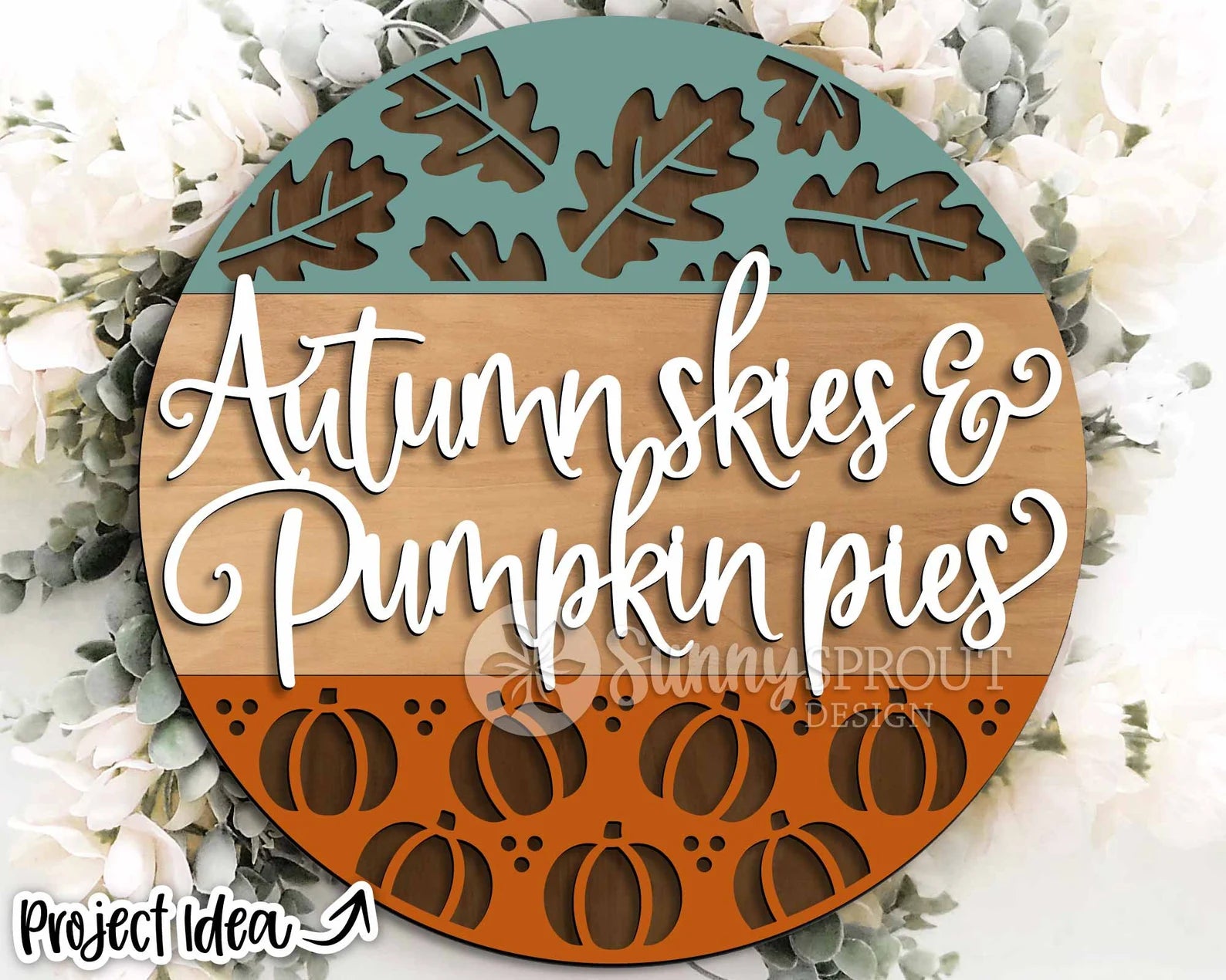 Autumn Skies & Pumkin Pies Round- DIY Blank