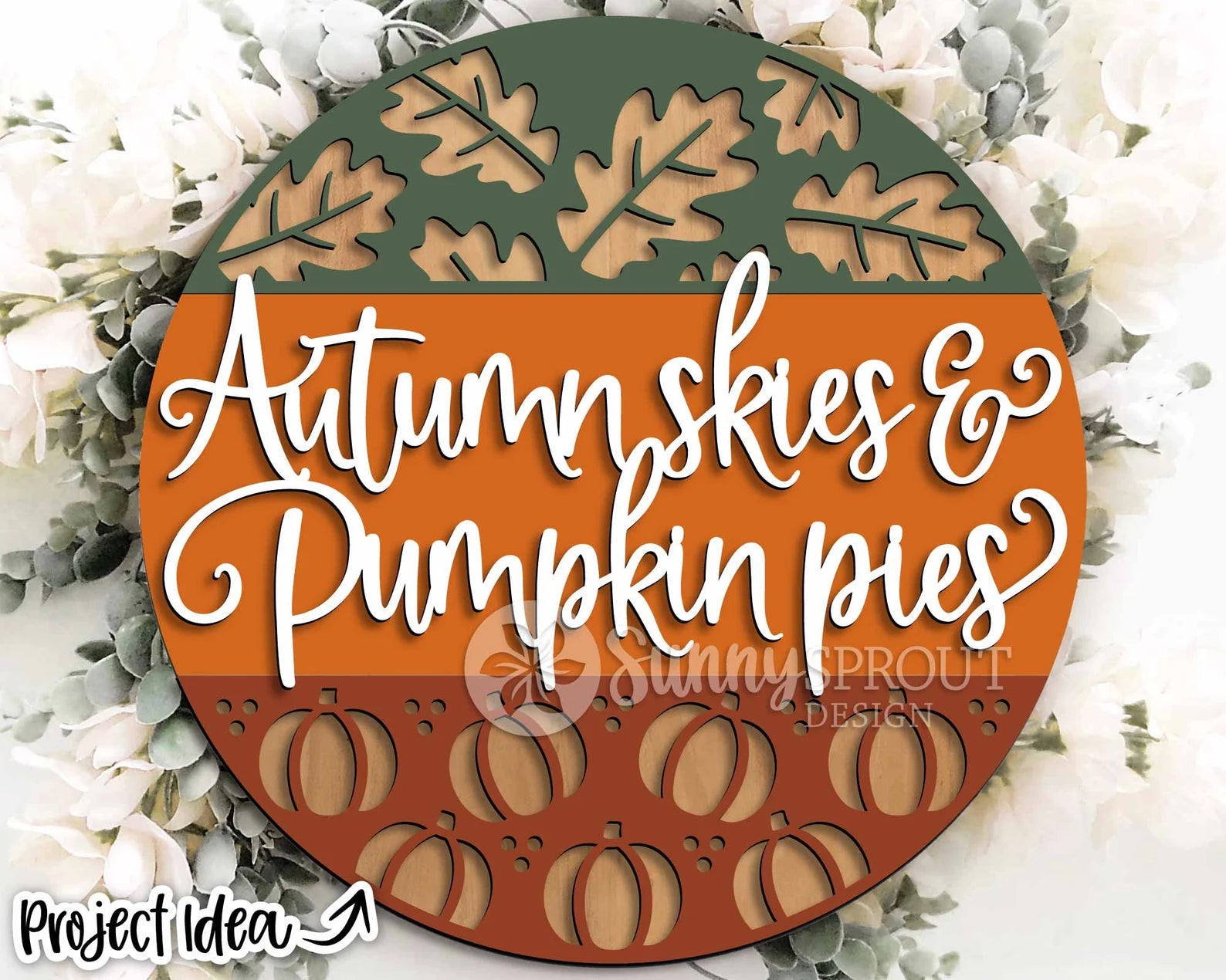 Autumn Skies & Pumkin Pies Round- DIY Blank