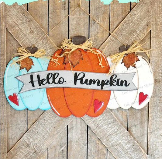 Hello Pumpkin Door Hanger- Paint Party Kit