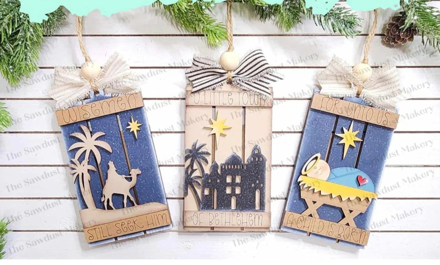 Wiseman Pallet Ornaments (optional gift card holder)- Paint Party Kit