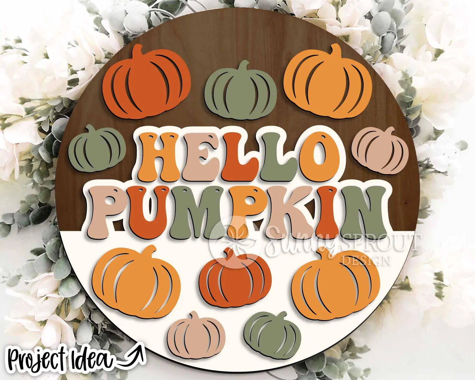 Hello Pumpkin Round- DIY Blank