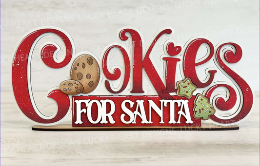 Cookies For Santa Word Art Shelf Sitter- Paint Party