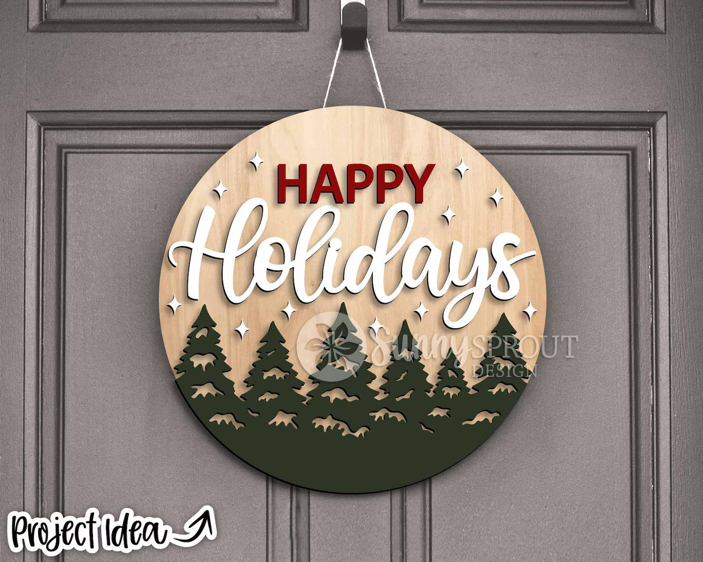 Happy Holidays Forest Round- Paint Party Kit