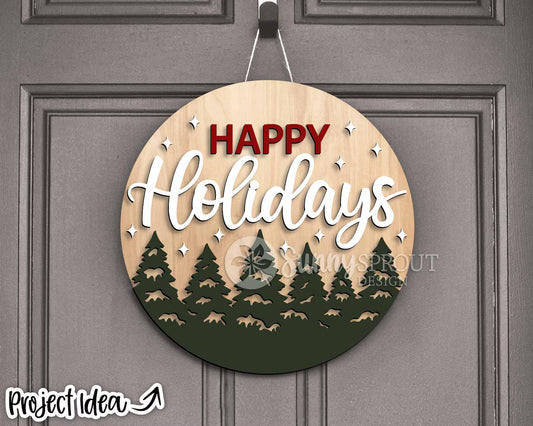 Happy Holidays Forest Round
