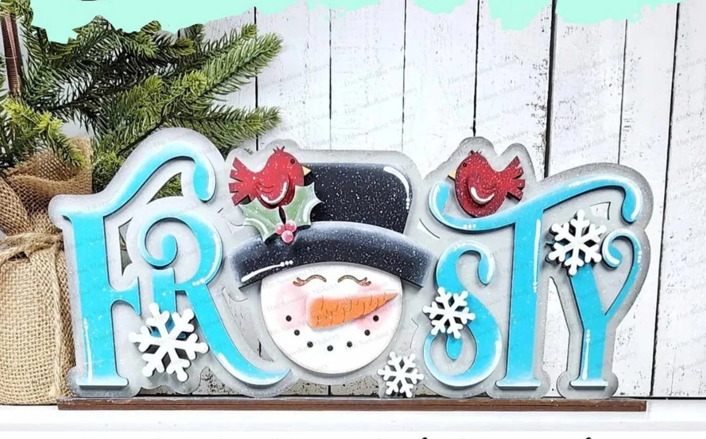 Frosty Word Art Shelf Sitter- Paint Party
