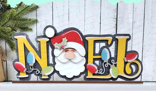 Noel with Santa Word Art Shelf Sitter- Paint Party