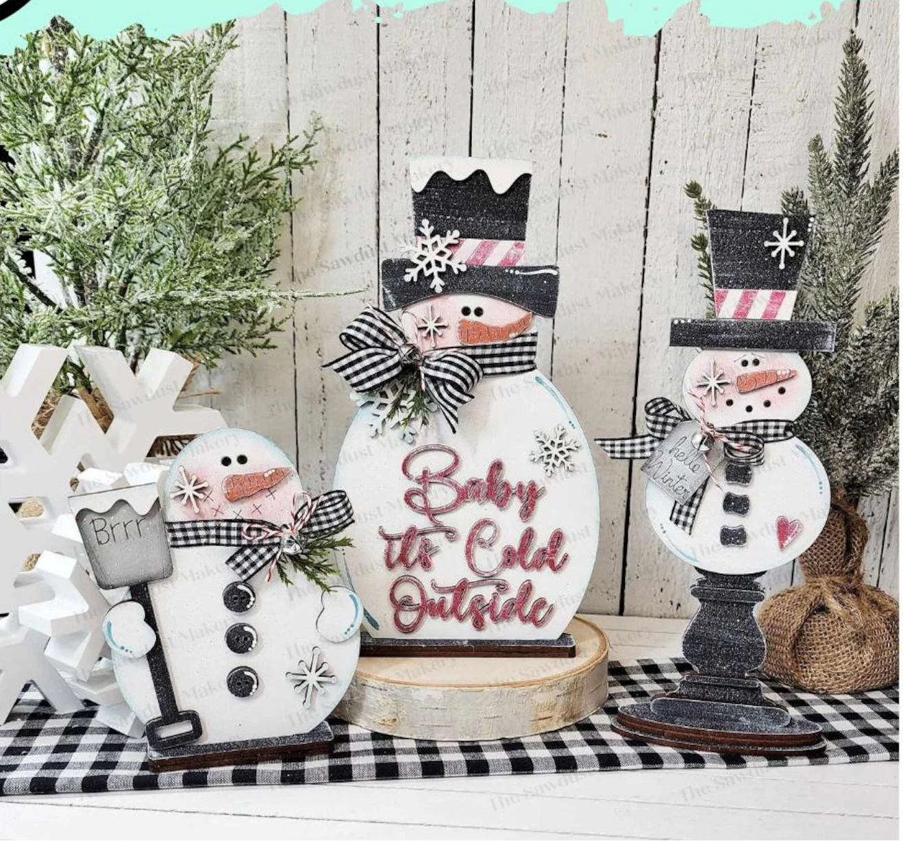 Baby Its Cold Out Snowman Trio Shelf Sitters- Paint Party