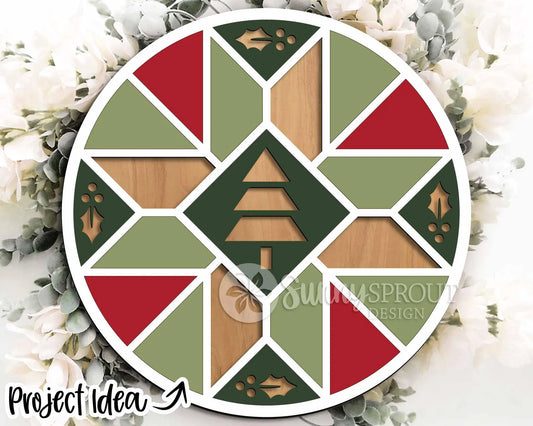 Christmas Quilt Round- DIY Blank