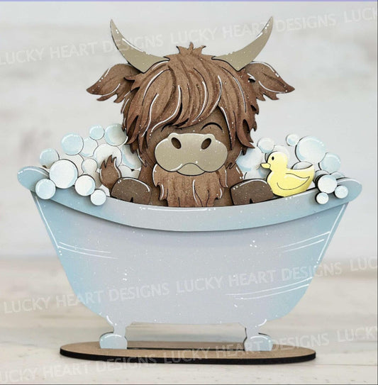 Scrub-a-Dub Dub Highland in a Tub Shelf Sitter