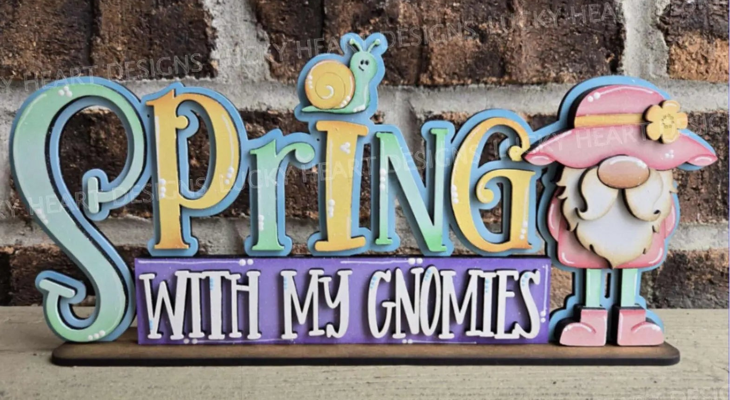 Spring With My Gnomies Shelf Sitter- Paint Party