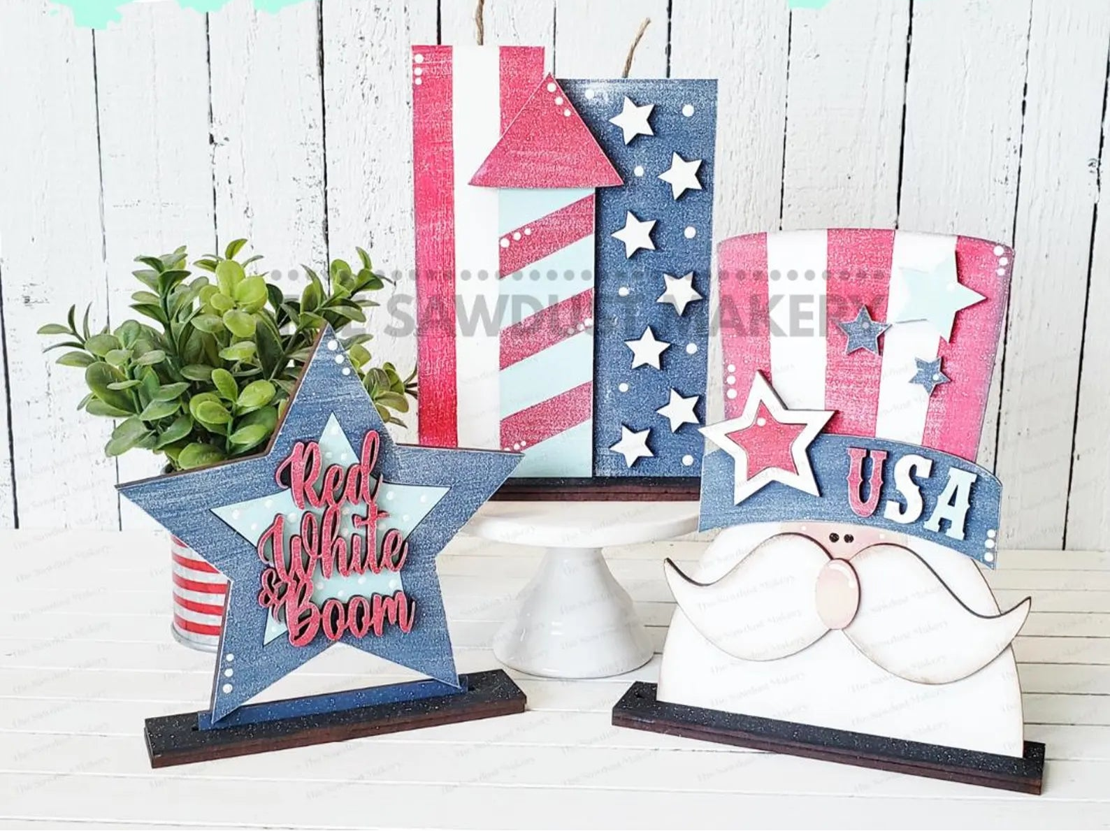 4th of July Shelf Sitter Trio