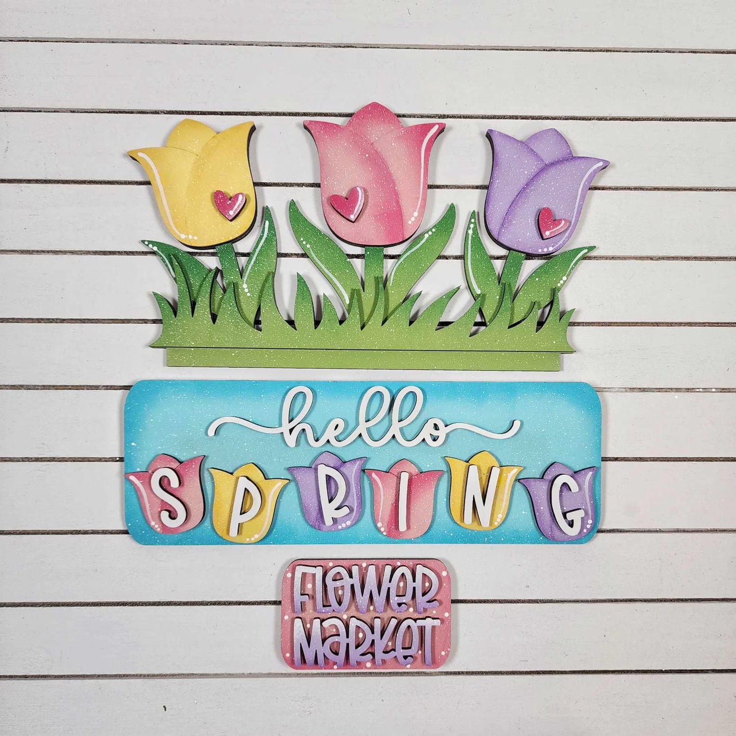 Interchangeable Truck & Hello Spring Tulips Inserts - DIY Blank