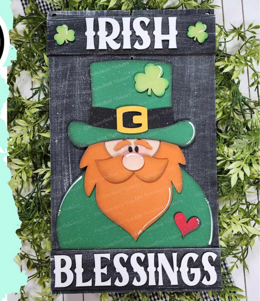 Irish Blessings Leprechaun Pallet Hanger - Paint Party Kit