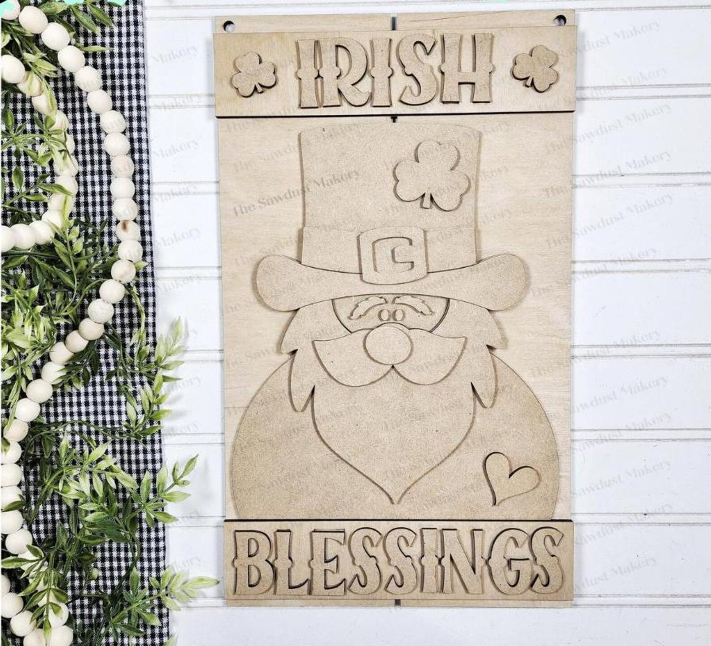 Irish Blessings Leprechaun Pallet Hanger - Paint Party Kit