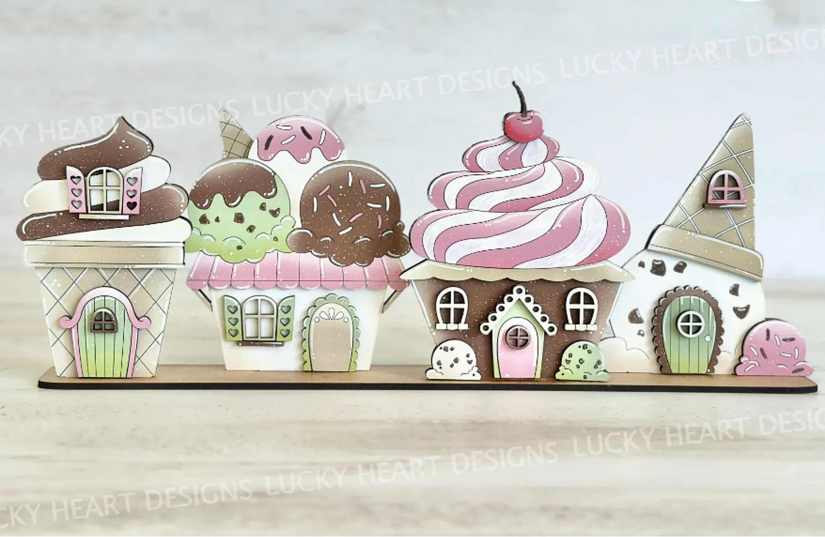 Ice Cream House Decor Set- DIY Blank