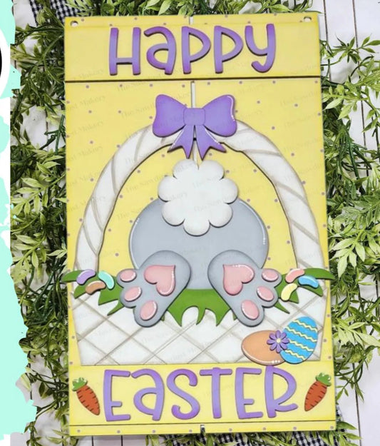 Happy Easter Bunny Butt Pallet Hanger - Paint Party Kit
