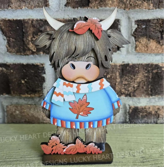 Sweater Weather Highland Cow Shelf Sitter