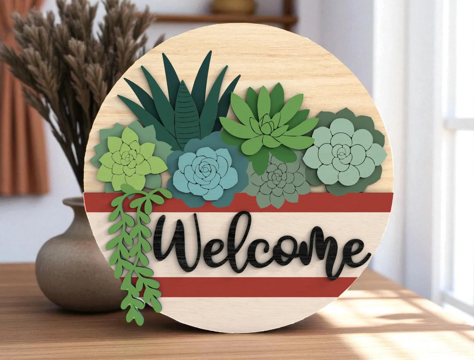 Welcome Succulent Round