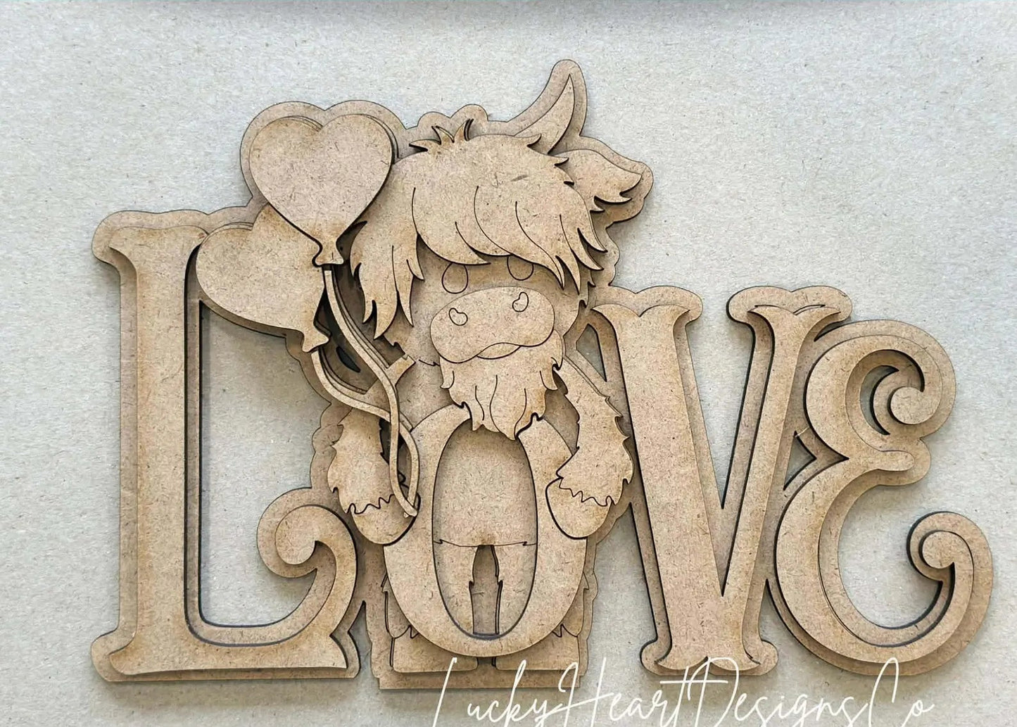 Highland Cow Love Shelf Sitter- Paint Party